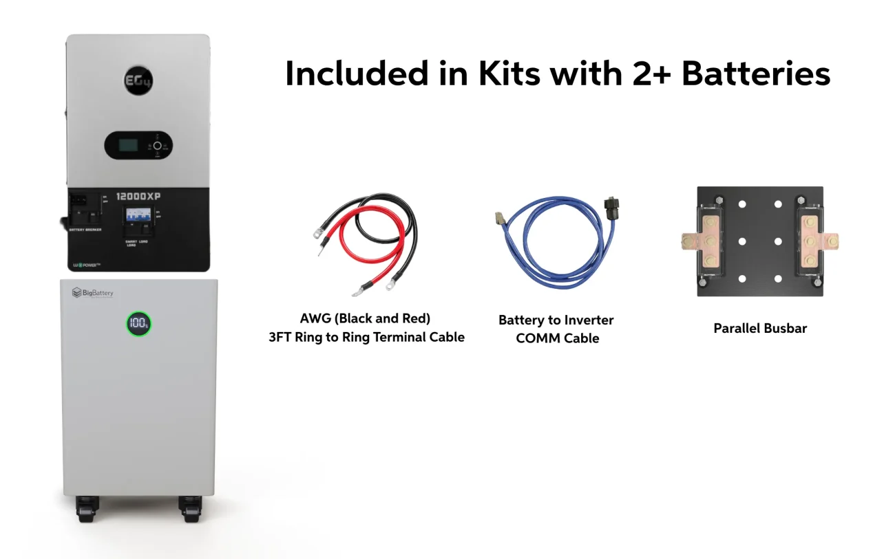 BigBattery 48V NEXUS 15kWH Battery + EG4 12000XP V2 Inverter ESS | Off-Grid Home Back-up System