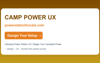 Camping Power Station UX: Design Your Campsite Power