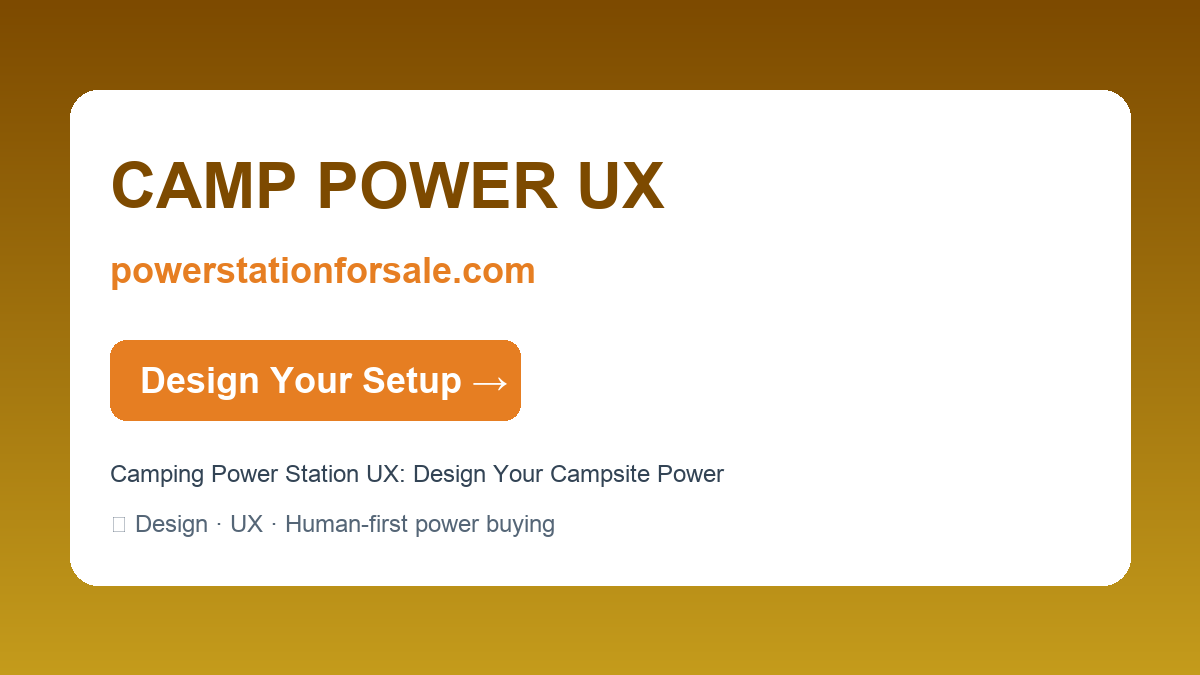 Camping Power Station UX: Design Your Campsite Power — CAMP POWER UX | powerstationforsale.com