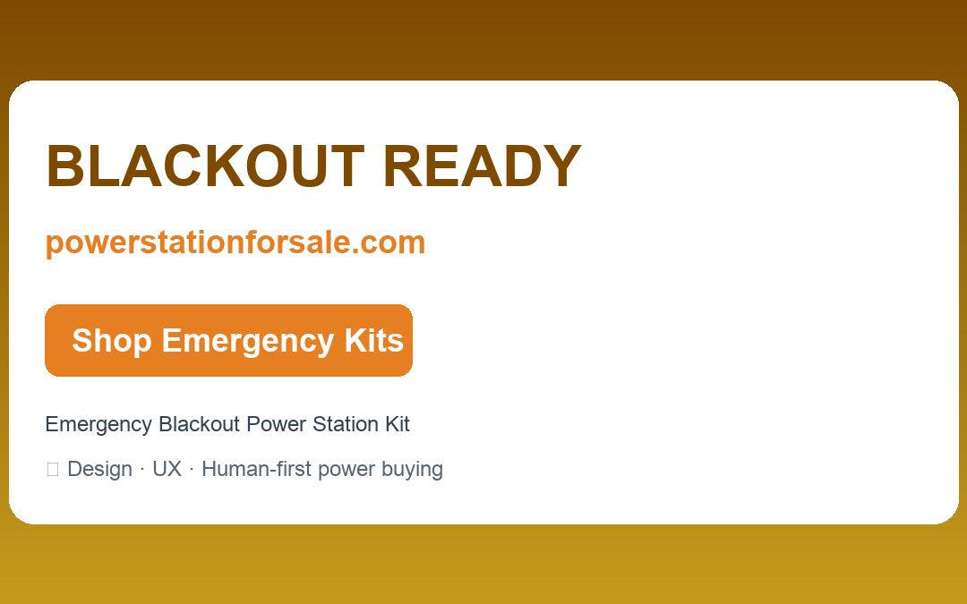 Emergency Blackout Power Station Kit — BLACKOUT READY | powerstationforsale.com