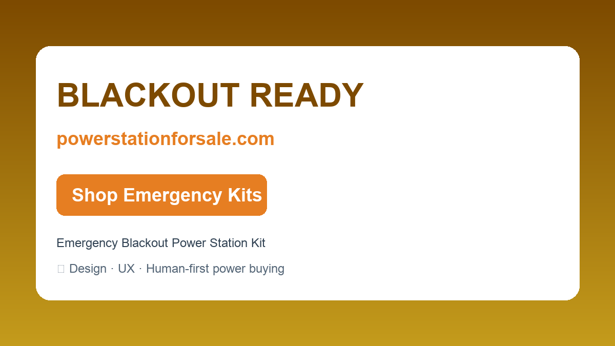 Emergency Blackout Power Station Kit — BLACKOUT READY | powerstationforsale.com