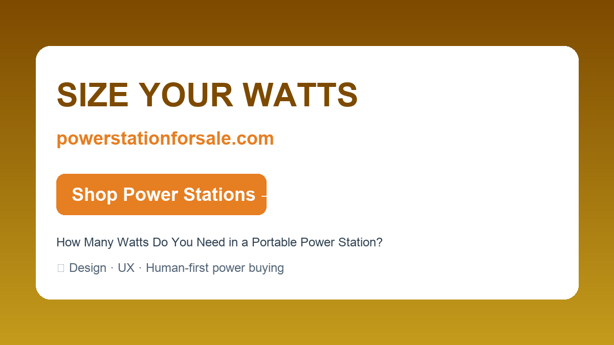 How Many Watts Do You Need in a Portable Power Station? — SIZE YOUR WATTS | powerstationforsale.com