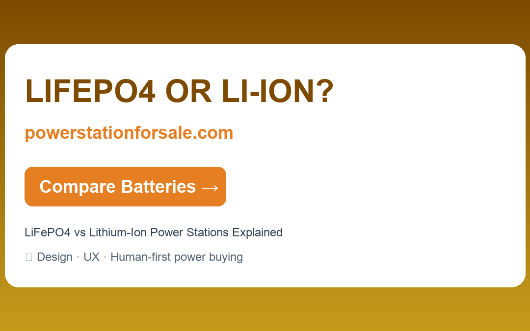 LiFePO4 vs Lithium-Ion Power Stations Explained — LIFEPO4 OR LI-ION? | powerstationforsale.com