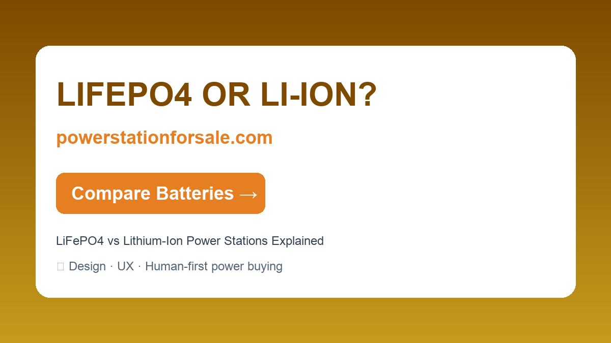 LiFePO4 vs Lithium-Ion Power Stations Explained — LIFEPO4 OR LI-ION? | powerstationforsale.com