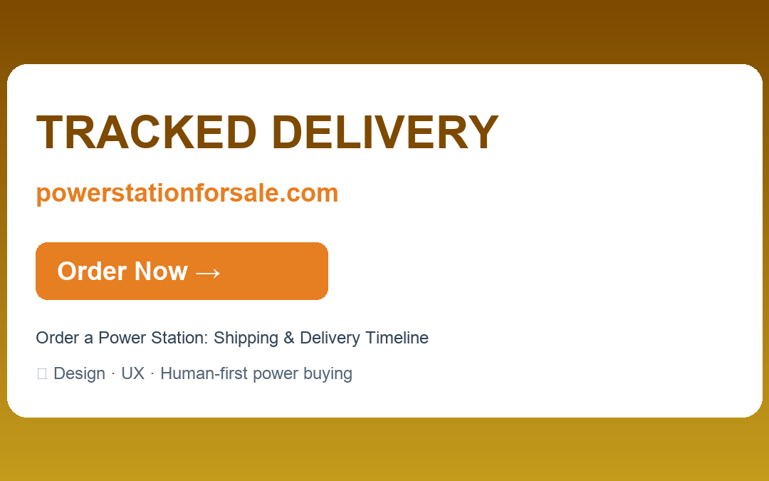 Order a Power Station: Shipping & Delivery Timeline — TRACKED DELIVERY | powerstationforsale.com